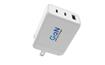 iCAN 65W GAN PD Charger for Laptop & Mobile Device | Compact design | 2 x USB-C, 1x USB A Port | White